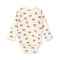 Minnie Bow Print Cotton Pointelle Baby Bodysuit